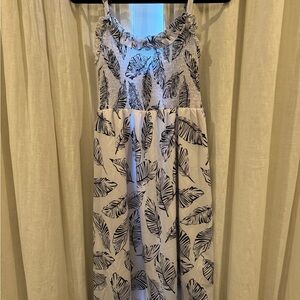Leaf Print Maxi Dress